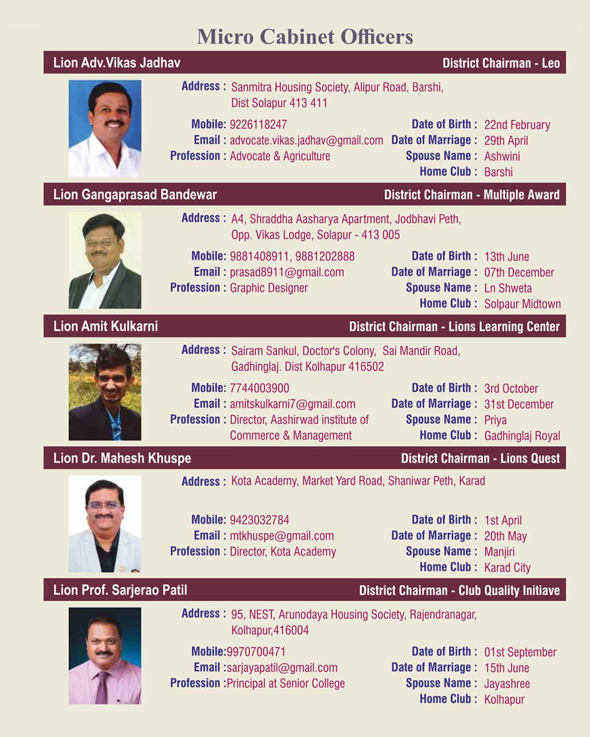 Micro Cabinet Officers 