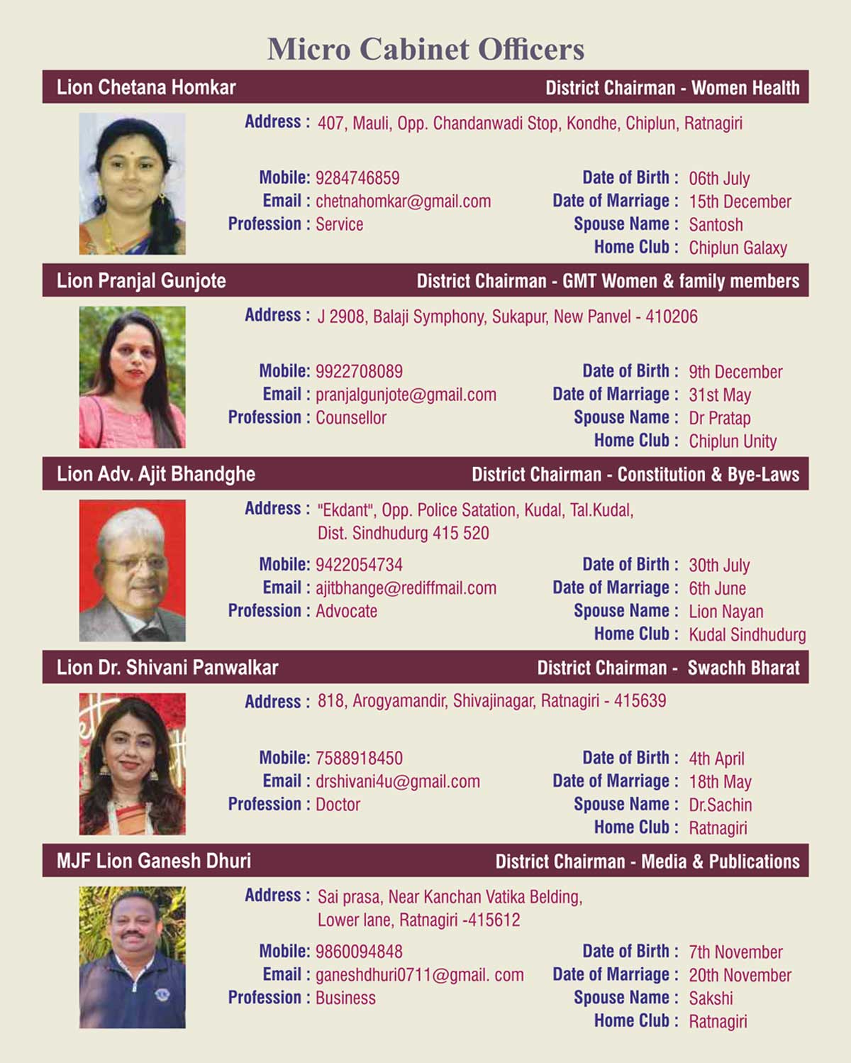 Micro Cabinet Officers 