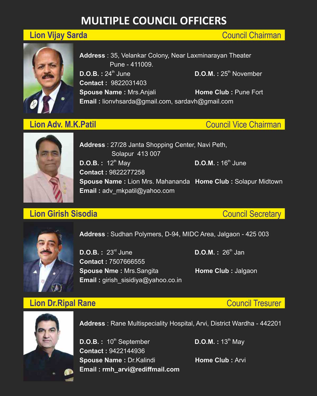 Multiple Council Officers